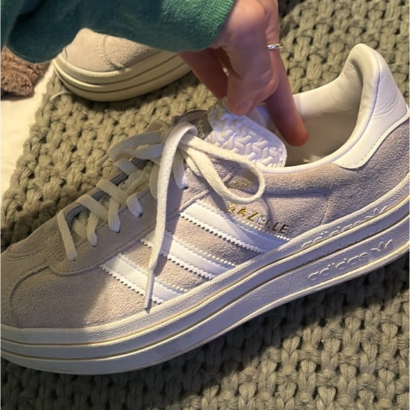 adidas gazelle silver green womens Gazelle Bold Sneakers in grey suede – Deliberti